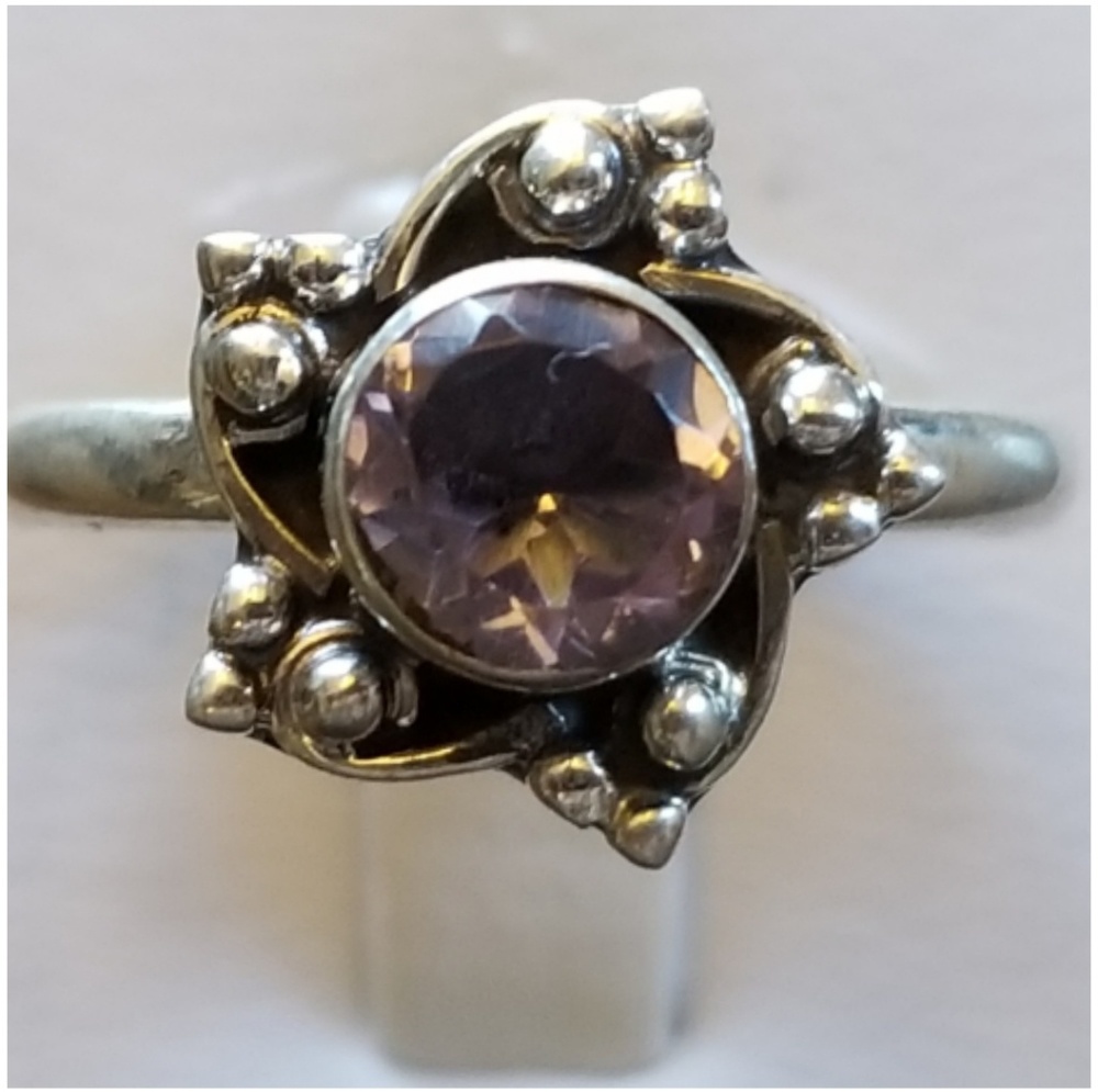 Genuine 1ct Pink Kunzite Flower Ring Size 8
